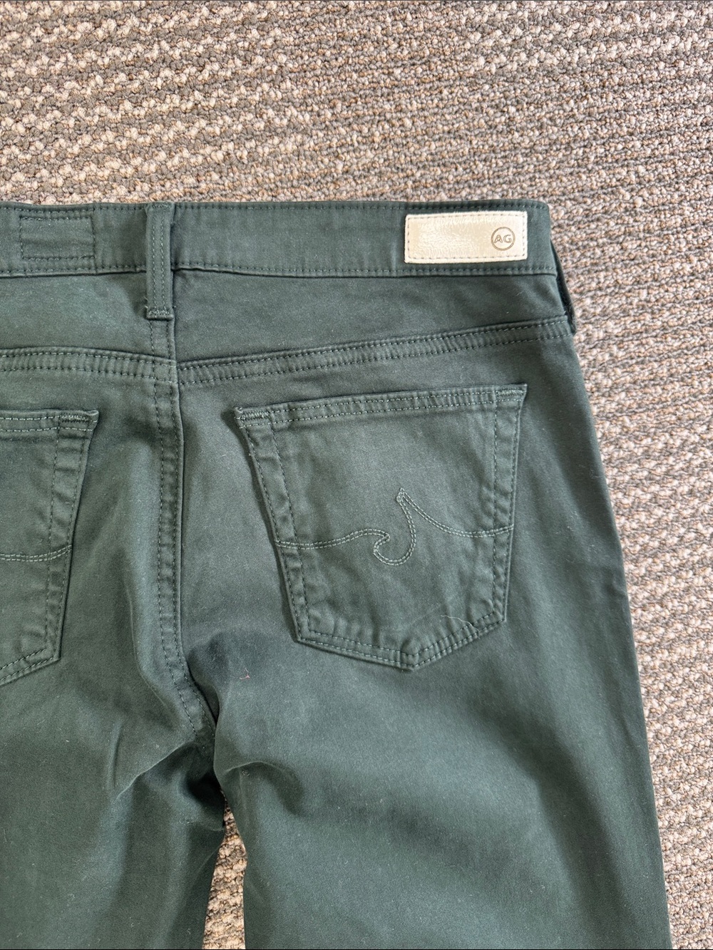 AG Adriano Goldschmeid The Stevie Ankle Slim Straight Ankle Jean in Green sz 27 - Picture 10 of 10